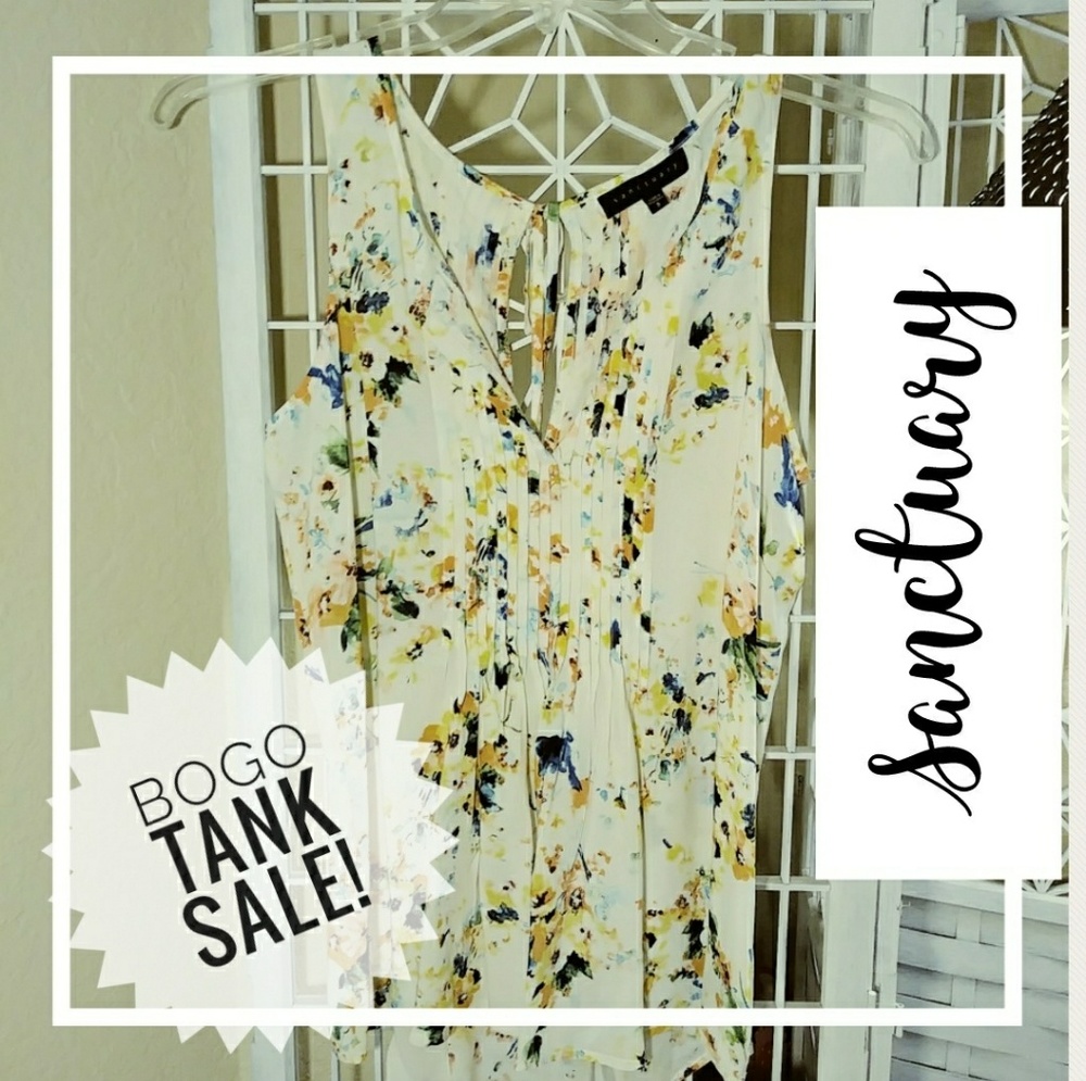 Sanctuary Sleeveless Floral Print Blouse